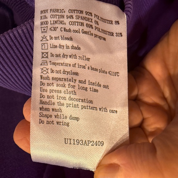 Umbro OG Logo Mask Hoodie Purple Sz XL - Picture 5 of 10